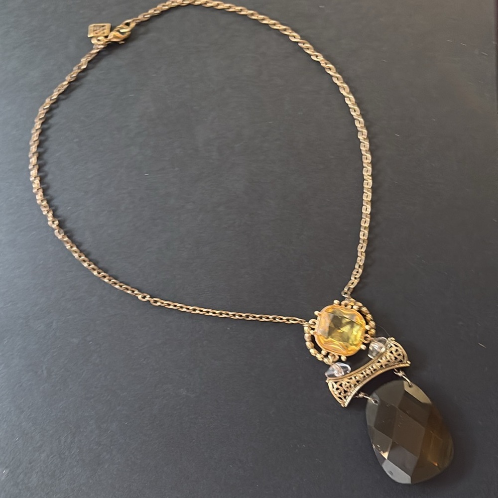 Banana Republic statement jeweled necklace 19”+ 2” drop